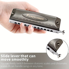 12 Hole Chromatic Harmonica Easy To Play And Carry