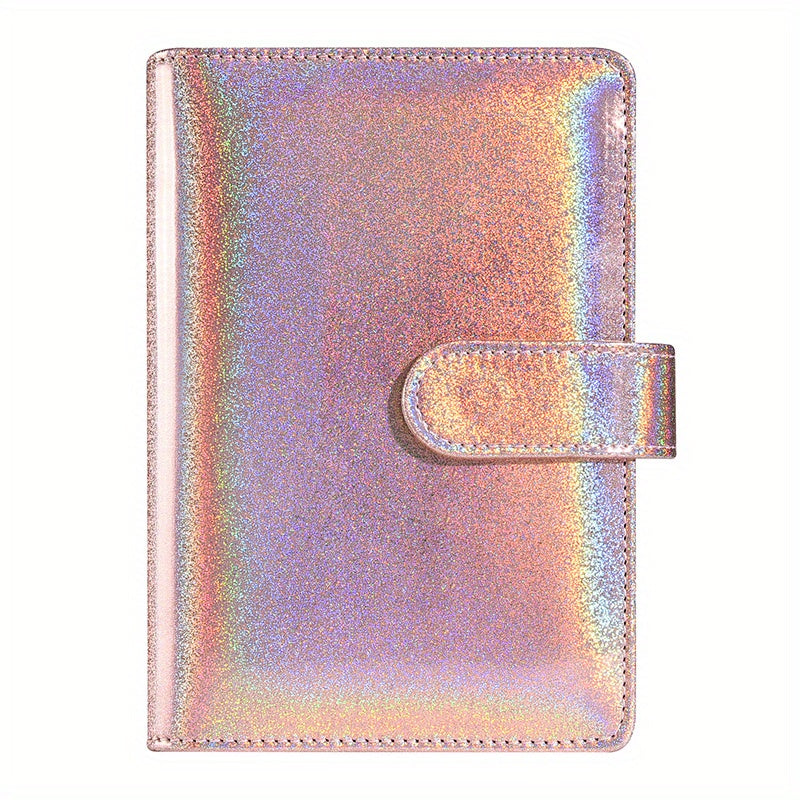 A6 Binder Glitter PU Leather Notebook with Magnetic Closure