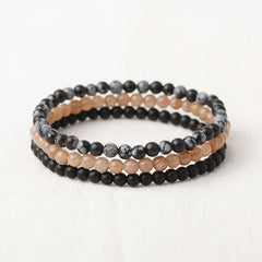 4mm Natural Stone Energy Bracelet Stackable Yoga Healing Beaded Bracelet Gift