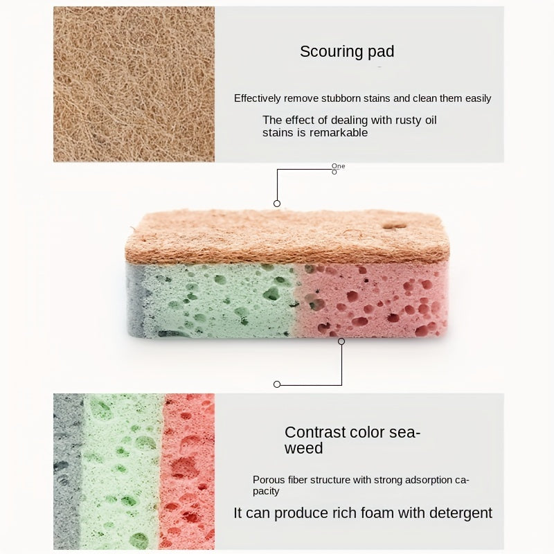 Wood Pulp Kitchen Sponge Wipe Strong Decontamination Dish Cloth Rag
