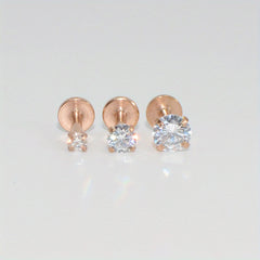 3PCS Mixed Size Opal Zircon Labret Stud Ear Piercing Jewelry