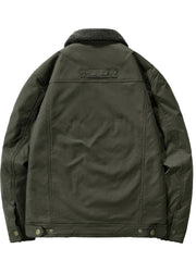 Men's Fleece Windbreaker Jacket Casual Lapel Coat