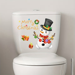 Christmas Tree Toilet Lid Decal Self Adhesive Wall Sticker Bathroom Decor