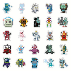 60pcs Robot Stickers Waterproof Vinyl Decal Stickers