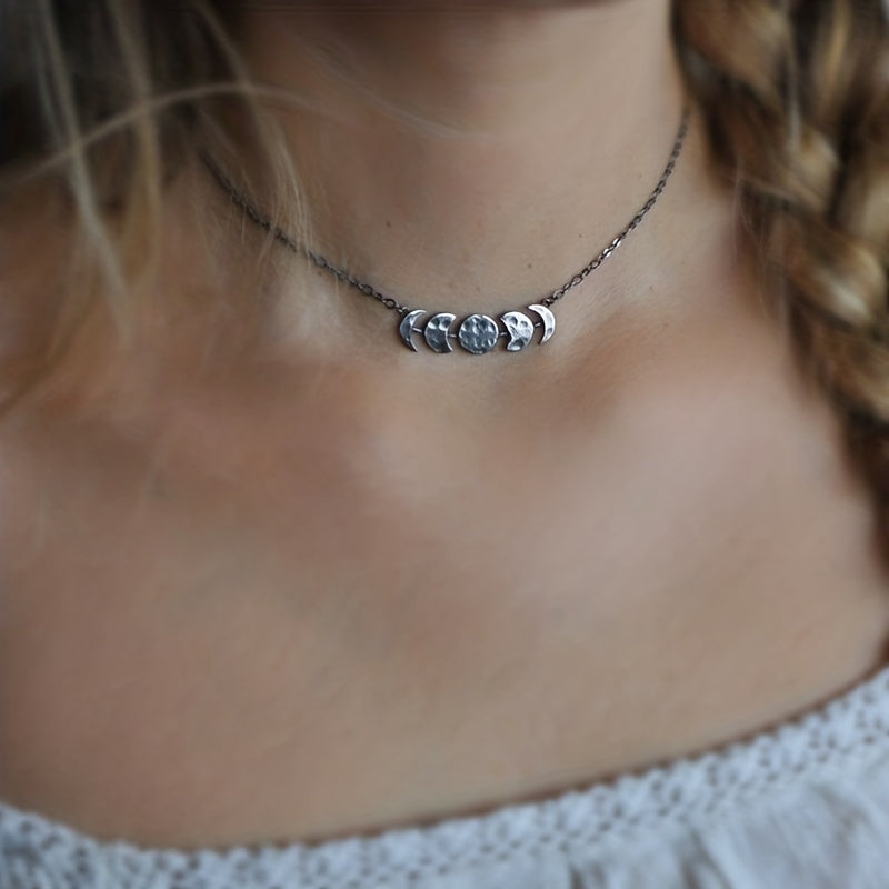 Vintage Full Moon Necklace Women's Charm Jewelry