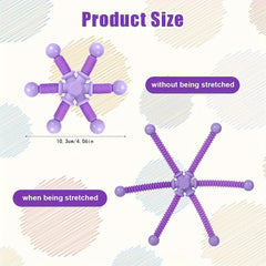 Hexagonal Fidget Spinner Toy with 6 Interlocking Rings Relax Gift