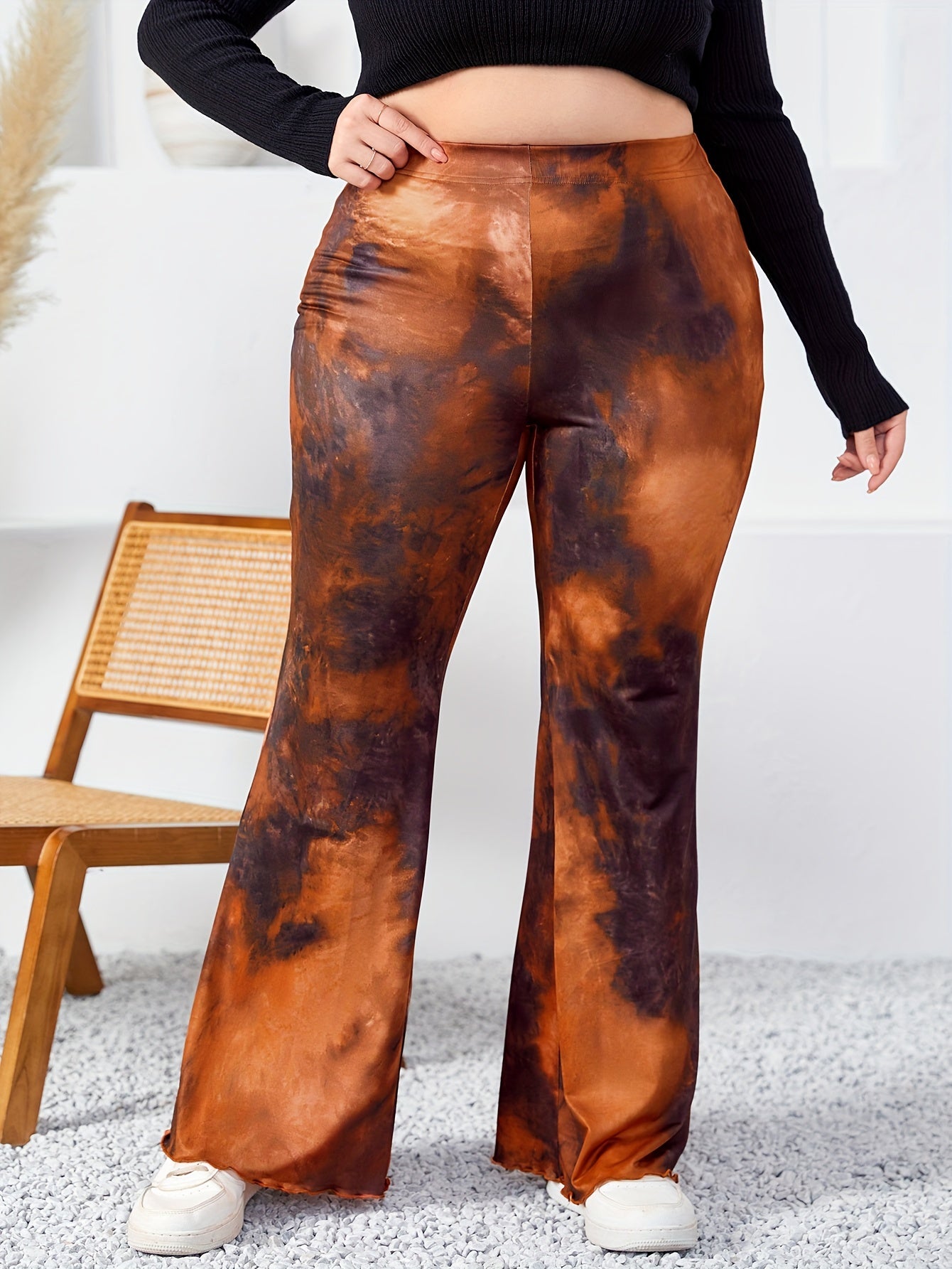  Boho Pants Women's Tie Dye Flared Trousers