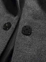 Men's Wool Blend Trench Coat Slim Fit Lapel Overcoat