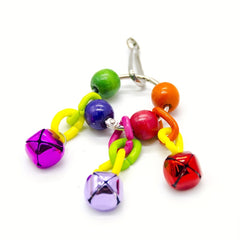 Colorful Bead Bell Parrot Toy for Birds Hanging Cage Accessory