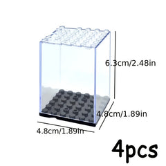 4pcs Transparent Dustproof Display Cases for Dolls and Building Blocks