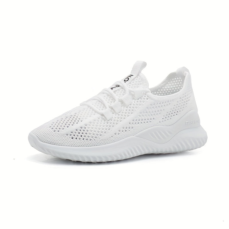 Women's Breathable Woven Sneakers Casual Lace Up Outdoor Shoes