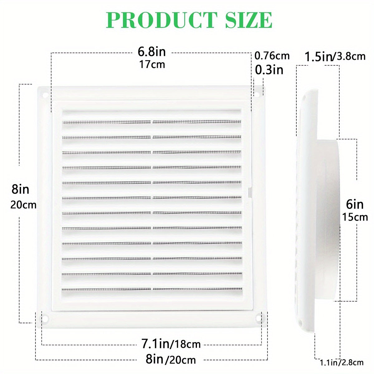 10 15 Louvered Vent Cover Stops Birds Nesting Outside Dryer Exhaust Air Vent
