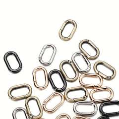 2Pcs Metal Oval Ring Spring Clasps Carabiner Keychain Bag Clips Hook