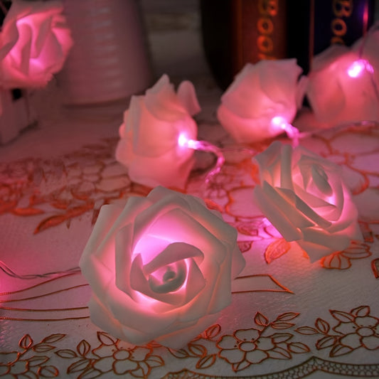 3m 20-Light LED Colored Rose Lights String Box, Wedding Christmas Party Decor