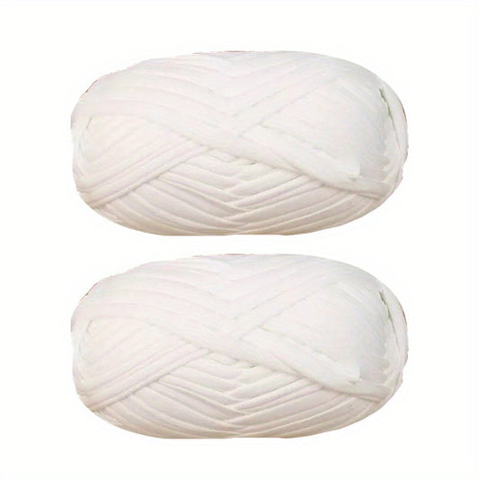 2pcs Cotton Thick Knitting Fabric Yarn DIY Soft Woven Rug Bag 100g