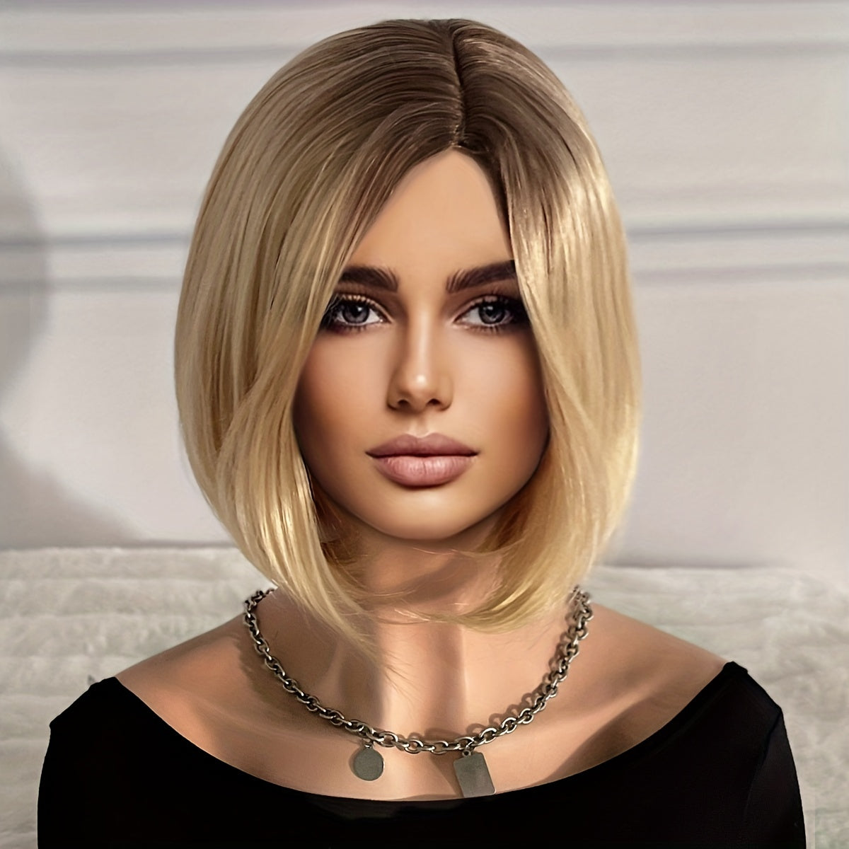 Short Bob Wavy Hair Wigs Bouncy Fluffy Hair Replacement Wigs for Women
