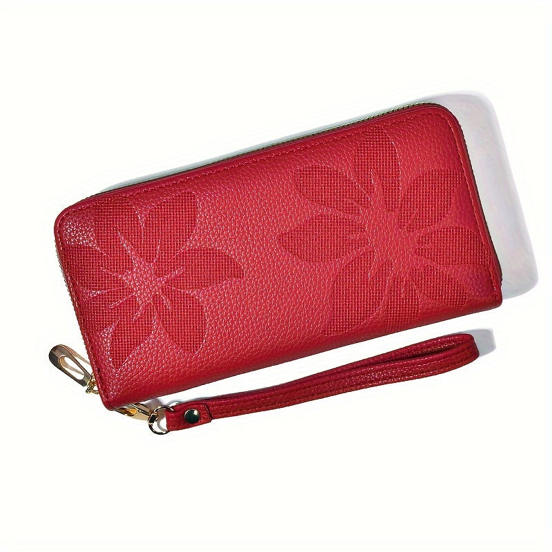 Women's Long Wallet Coin Purse Retro Flower Handheld Large Capacity Purse