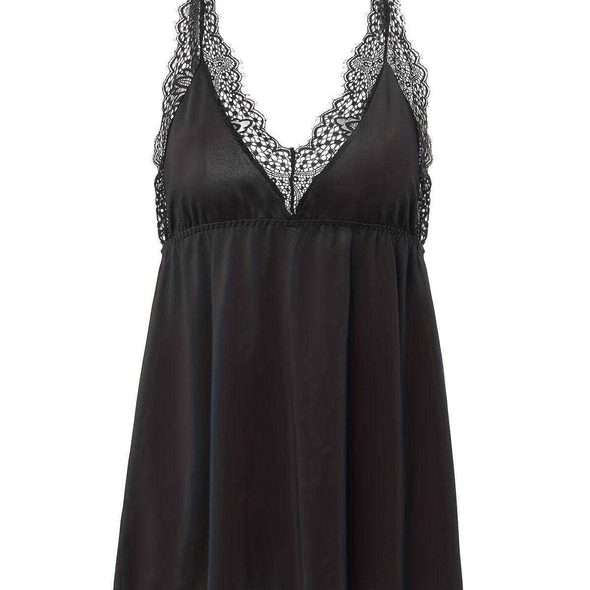  Lace V Neck Babydoll Dress