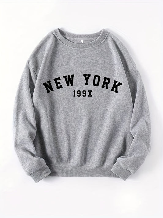 Letter Print Pullover Sweatshirt Casual Long Sleeve Crew Neck Sweatshirt