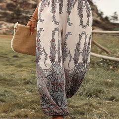  Boho Pants Women's Joggers Elastic Waist Paisley Print