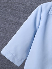 Boy's 2pcs Shirt & Pants Set Letter Print Patched Short Sleeve Top