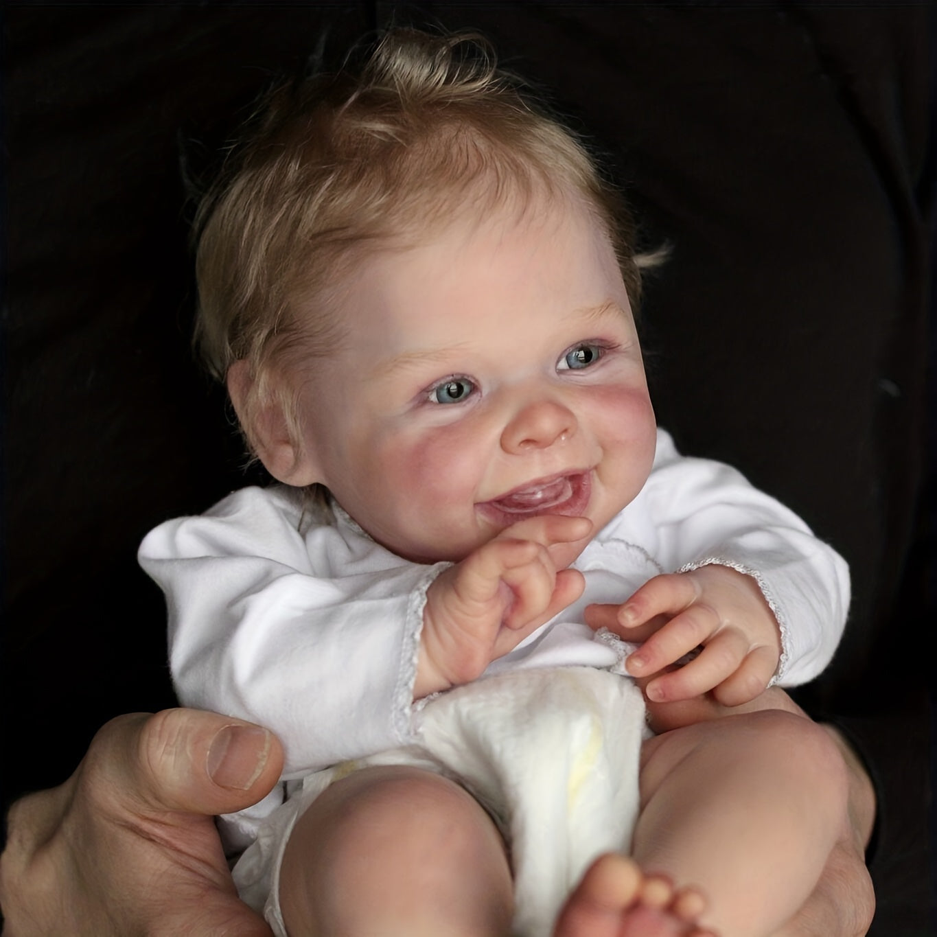 19" Reborn Doll with Soft Cloth Body & Realistic Hair, Perfect for Cuddles