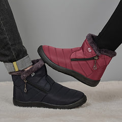 Fur Lined Thermal Winter Boots Side Zipper Warm Snow Boots