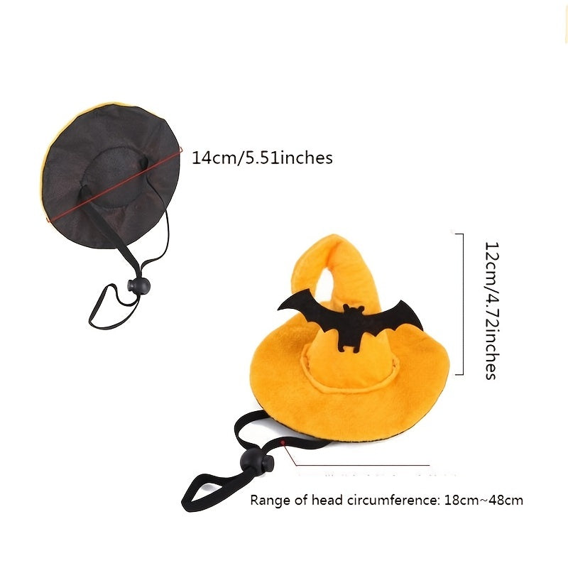 Pet Halloween Witch Hat with Spider Pattern Costume for Cats & Dogs