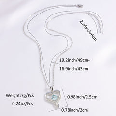 Zirconia Birthstone Love Pendant Stainless Steel Necklace For Women