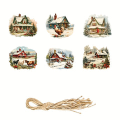 6pcs Christmas Farm Hanging Ornaments Xmas Tree Decorations