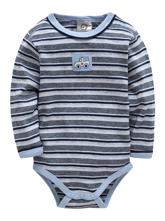Baby Boy's Striped Romper Long Sleeve Sports Romper