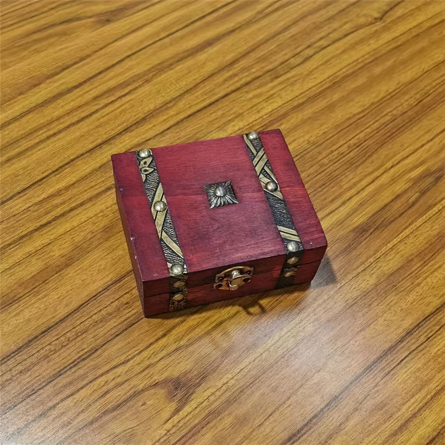 Vintage Wooden Storage Box Jewelry Accessories Gift