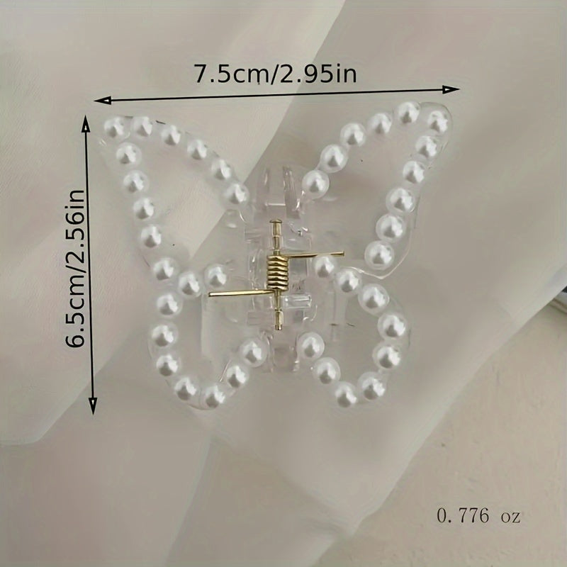 Faux Pearl Butterfly Hair Clip Small Hairpin
