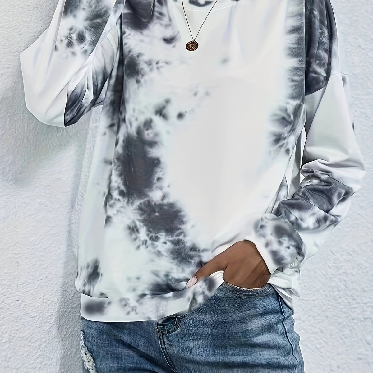 Tie Dye Print Pullover Sweatshirt for Women