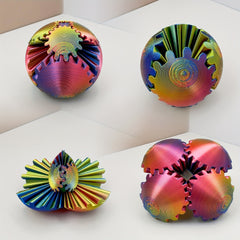 3D Printed Gradient Rotating Gear Balls ABS Plastic Random Selection