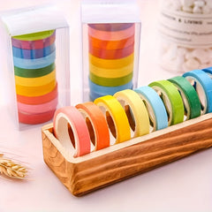 10pcs Rainbow Washi Tape Set Macaron Colors DIY Decoration
