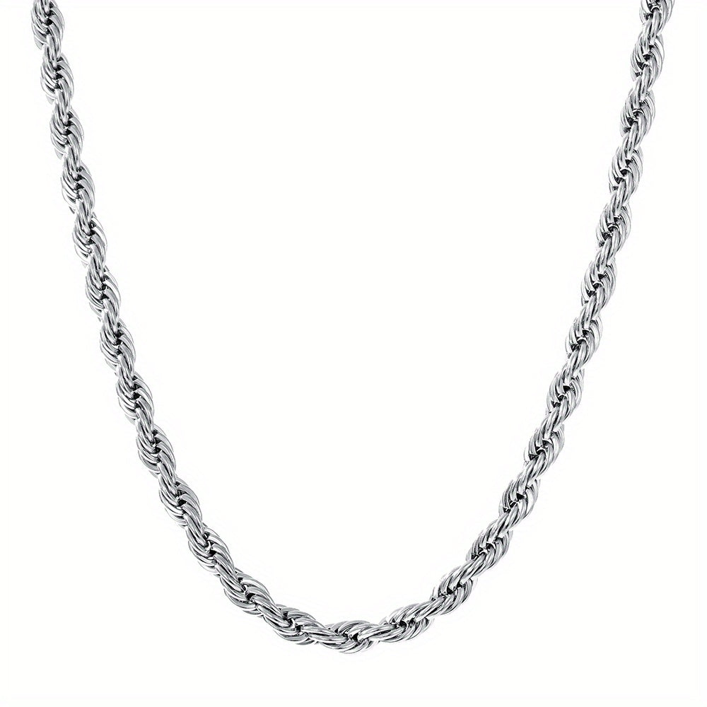Stainless Steel Twist Chain Necklace Unisex Neck Jewelry
