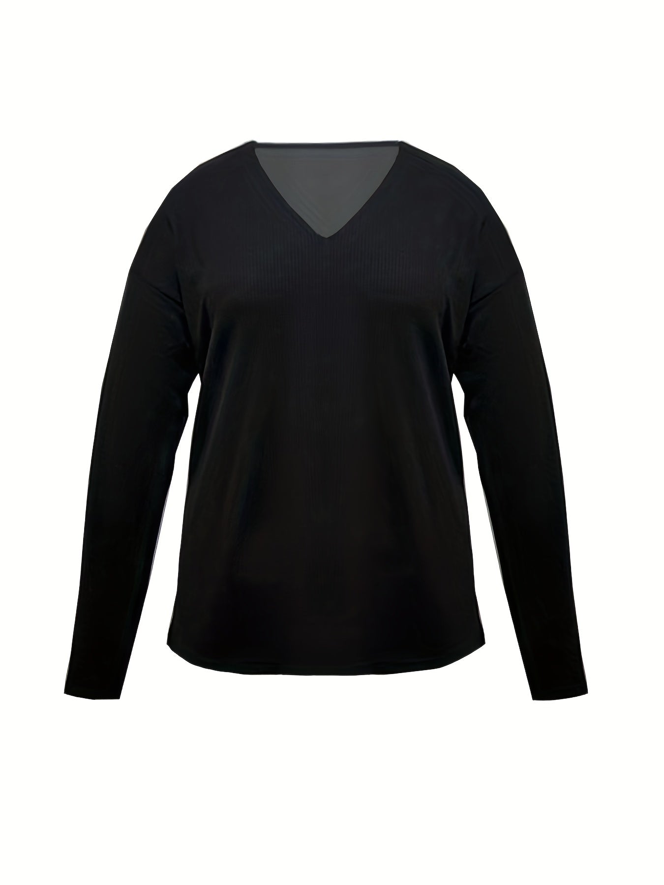  Ribbed V Neck Sweater Long Sleeve