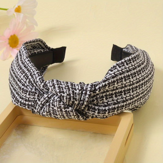Plaid Pattern Hair Band Solid Headband Women Girls Hair Accessories