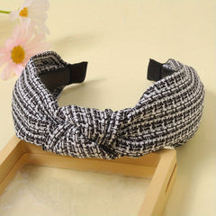 Plaid Pattern Hair Band Solid Headband Women Girls Hair Accessories