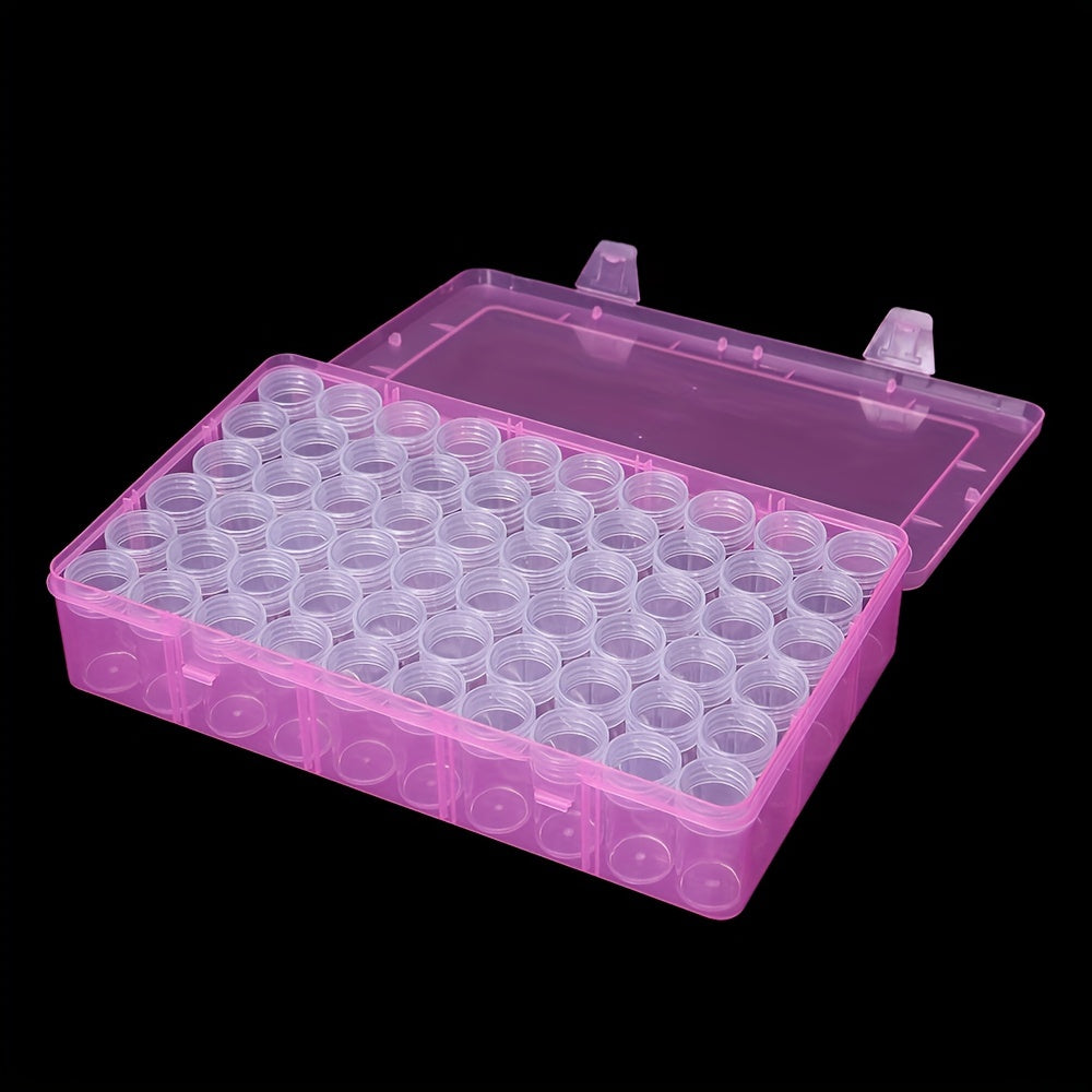 Pink 60 Grids Bead Container Diamond Painting Tools Storage Box