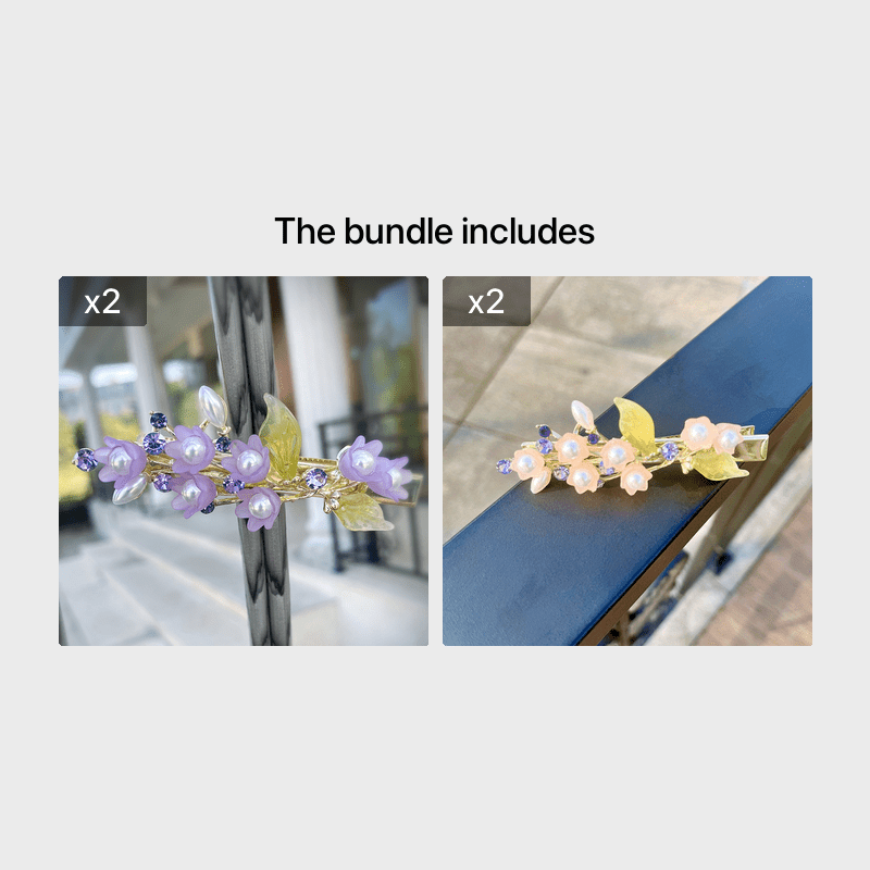Lily of the Valley Hairpin Spring Clip Leaf Flower Headwear