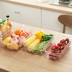 Clear Plastic Refrigerator Organizer Bins for Kitchen and Pantry