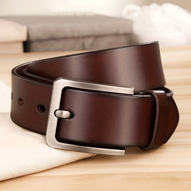 Pin Buckle Leather Belt Vintage Casual Middle aged Youth Leather Belt For Men