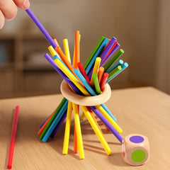 Colorful Wooden Dice Game for Kids Fine Motor Skills Development & Counting