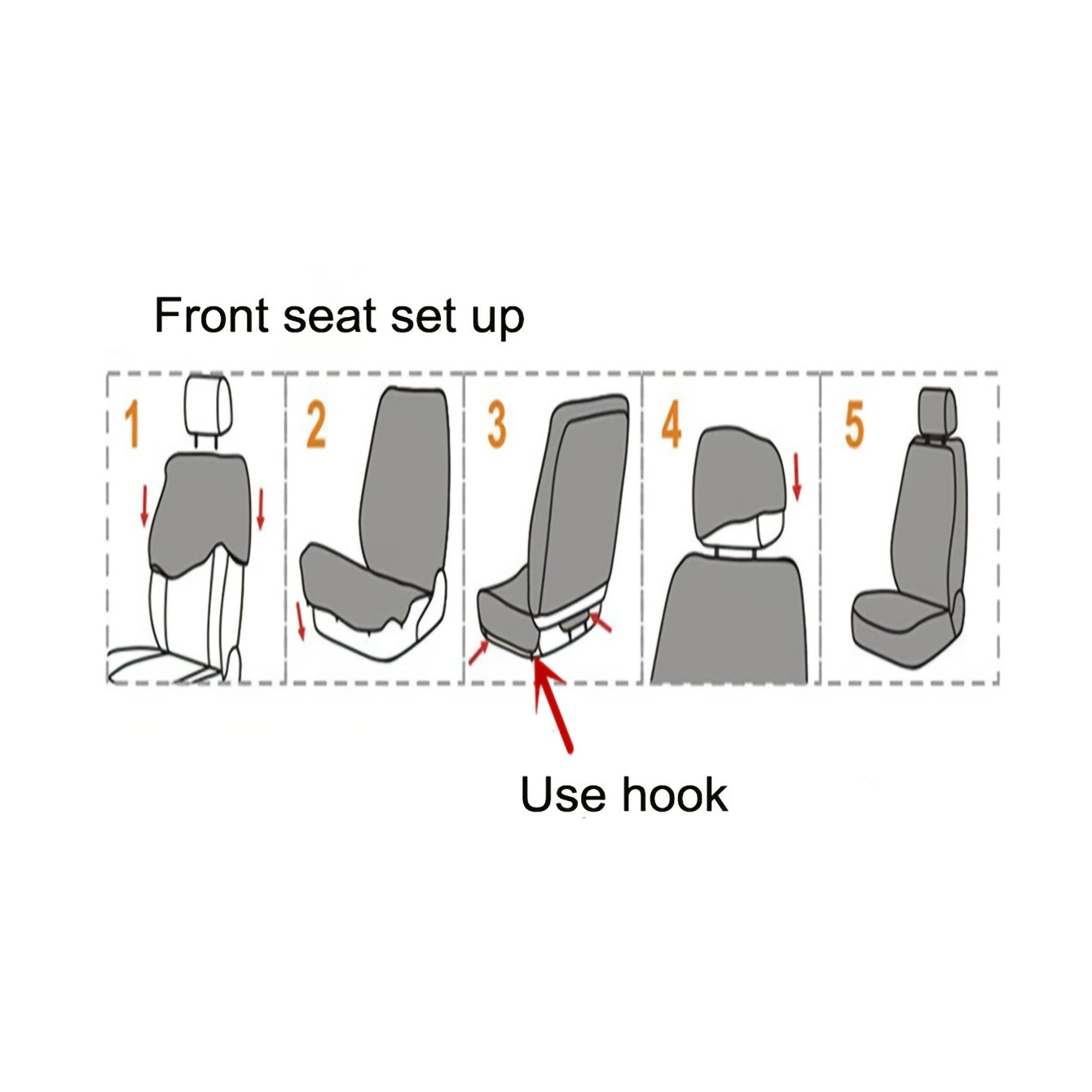 Universal 2 Seat Car Seat Cover Set Breathable Polyester Protection