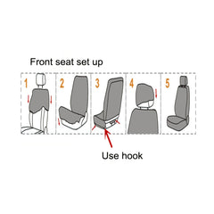 Universal 2 Seat Car Seat Cover Set Breathable Polyester Protection