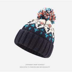 Hairball Knit Winter Beanie Hat Unisex Ear Protection Girls Women Gift