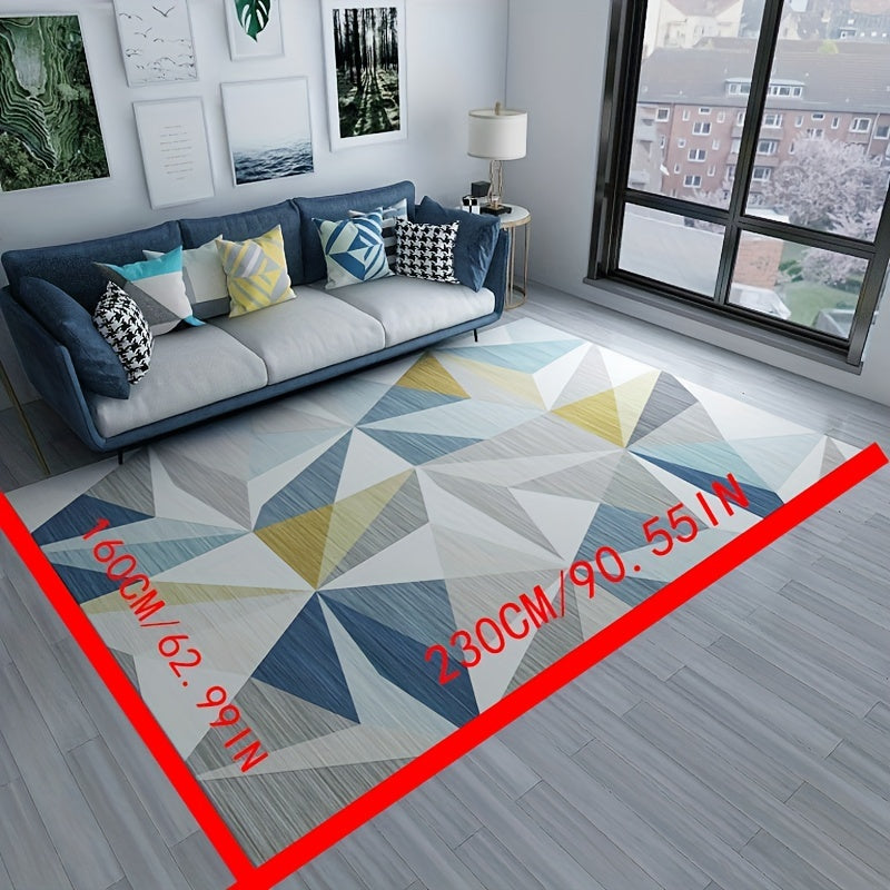Soft Geometric Area Rug for Living Room, Non-Slip Nordic Carpet