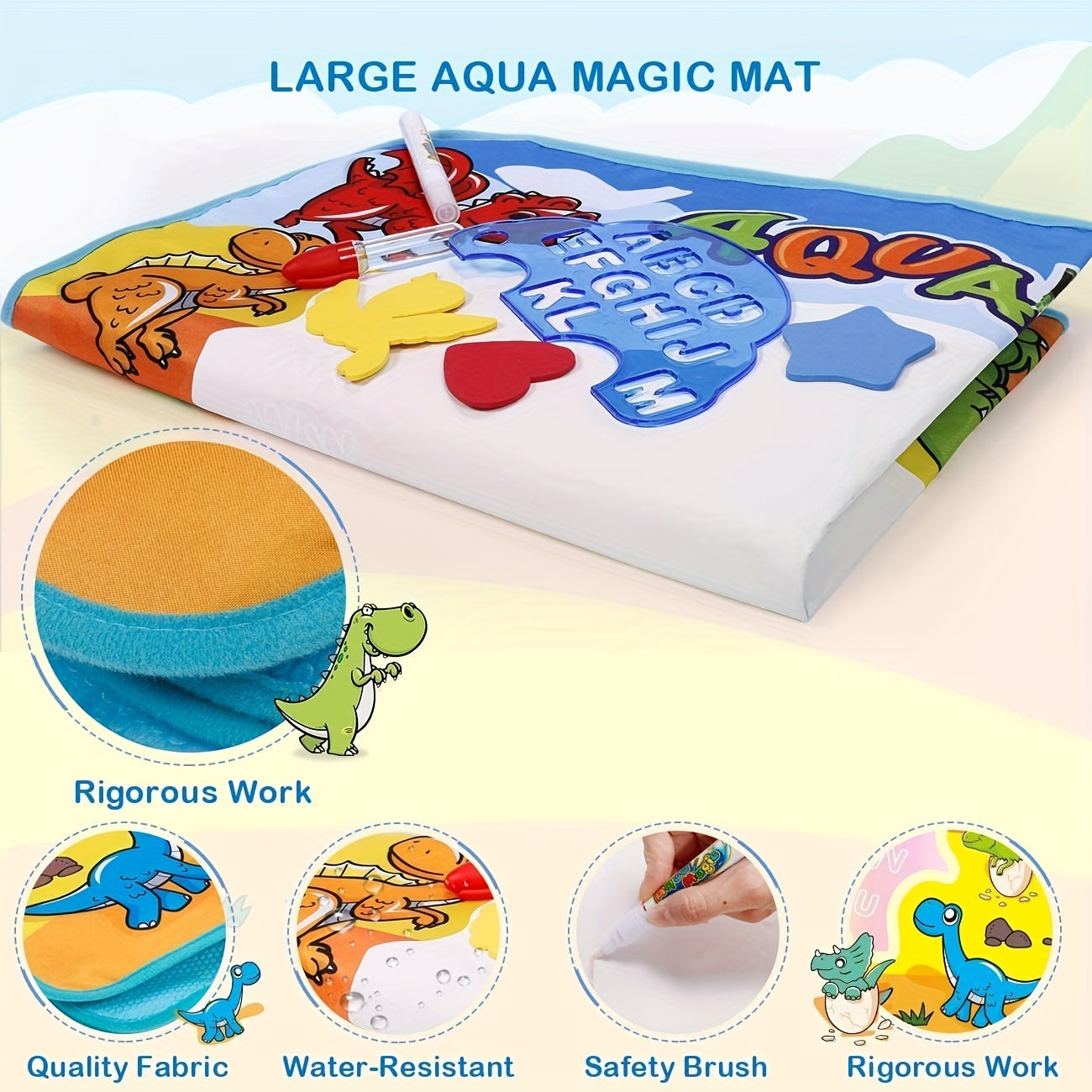 Dinosaur Water Doodle Mat for Kids Ages 3-8
